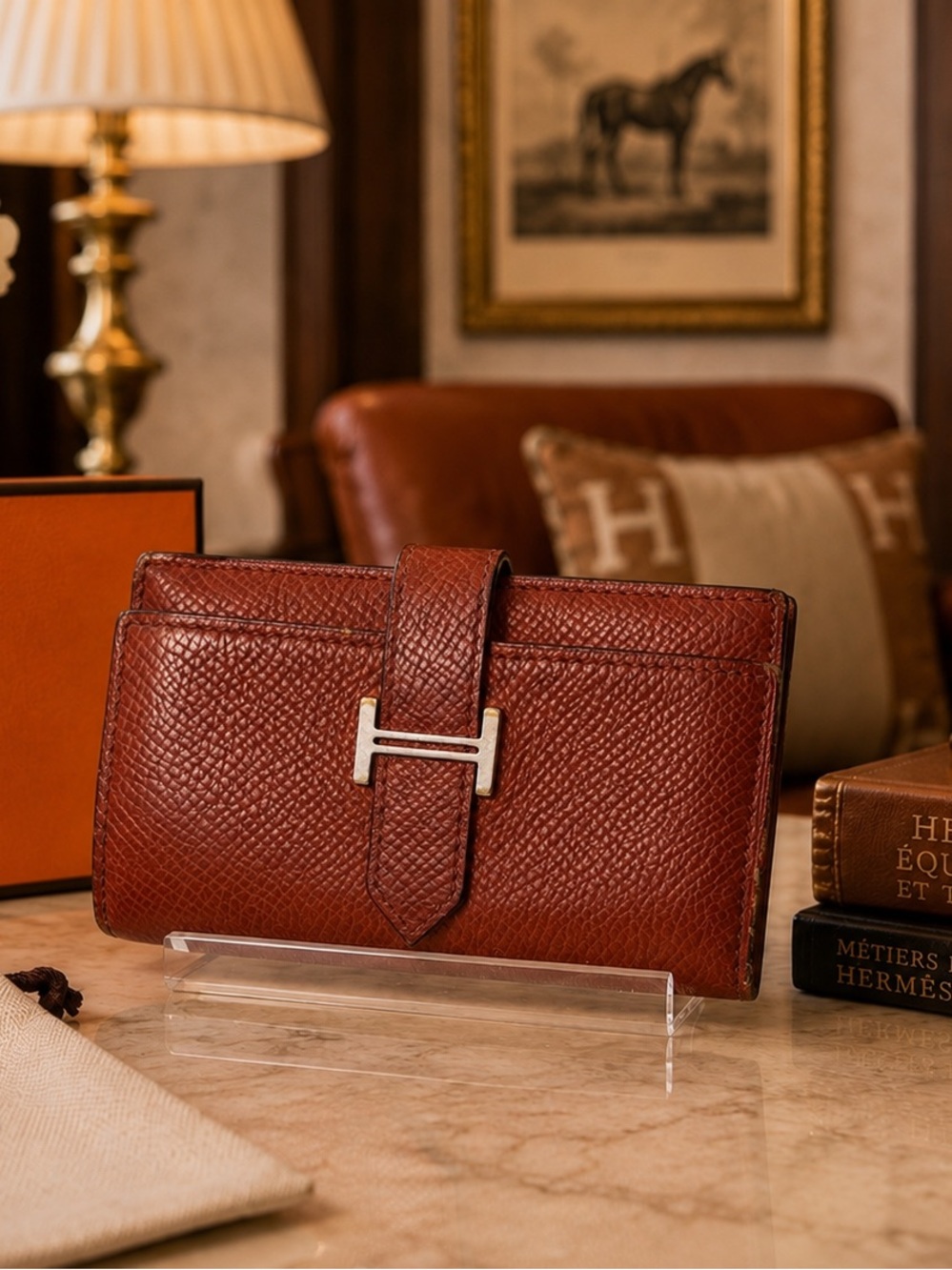 Hermès Bearn 3-Key Holder – Epsom Leather – Casaque Brown – Made in France